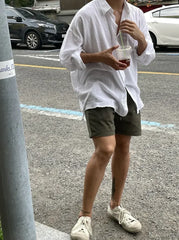 Unisex Oversized Linen Shirt Coat Men's Long Sleeve Casual Loose Fit Fashion Japanese Korean Style Sun Protection Clothing