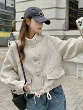 Sweet Women Loose Tweed Jackets Casual Vintage Elegant Long Sleeve Small Fragrance Coats Korean Retro All Match Fall Winter Tops voguable