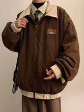 Men Jackets Contrast Color Vintage Hong Kong Style Loose Leisure All-match Cozy Lapel Teens Streetwear Youthful Warm Classic voguable