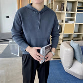 New Japanese Leisure Men's Hooded Sweater Trendy Harajuku Preppy Style Long Sleeve Hoodies Autumn Casual Vintage Warmth Knitwear voguable