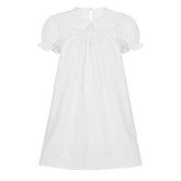 Voguable Summer Korean Peter Pan Collar Puff Sleeve High Waist Loose Solid All Match Short Woman Dress voguable
