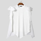 Men Tank Tops Mesh Patchwork O-neck Sleeveless Bow Summer Unisex Tee Tops Streetwear Fashion Casual Men Clothing S-5XL voguable