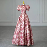 Voguable Bridal Toast Wear Chinese Engagement Luxury Dress Slim Printed Wedding Dress Sweet Temperament Evening Dresses voguable