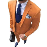 Voguable New Fashion 3 Piece Suits For Men Slim Fit Formal Notched Lapel Business Suit Groomsmen Best Man Wedding Tuxedo Costume Homme voguable