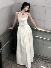 Voguable Sexy Chic Spaghetti Strap Dress Women Korean Embroidery Floral Slim Waist Long Dress Summer Fashion Backless Camis Vestidos New voguable