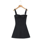 New Fashion Women Back Lacing Up Bandage Black White Sling Dress Sexy Sleeveless Female Summer Party Mini Robe voguable