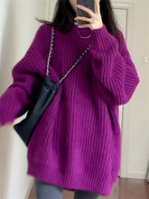 Women's Cable Knit Sweater Pullover Long Sleeve Mock Neck Jumper Top Loose-fit Slouchy Cozy Knitwear Autumn Winter Casual Outfit voguable