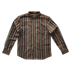 Voguable Men's Square Collar Patchwork Striped Shirts for Spring and Autumn Fashion England Long Sleeve Loose Cardigan Button Casual Tops voguable