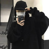 Woolen clothes men's trend ins Korean version all-match solid color big button knitted cardigan sweater jacket for men and women voguable