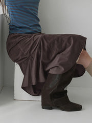 Voguable Vintage Straight Skirt Women Irregular High Waist Y2K Retro Casual Streetwear Knee-Length Midi Skirts Harajuku Korean voguable