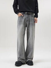 Fashion Paint Spots Men's Vintage gray Baggy Jeans High Street Bootcut Trousers Personality Streetwear Hip Hop Male Denim Pants voguable