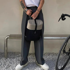 Gray Suit Pants Men Fashion Business Society Mens Dress Pants Korean Loose Straight Pants Mens Office Formal Trousers M-2XL voguable