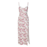 Voguable European and American style summer hot goods new style small floral split sling dress women's clothing voguable