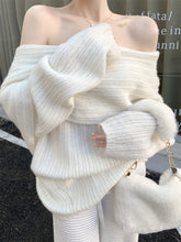 Autumn Design Sexy White Knitted Sweater Women Long Sleeve Pure Color Korean Fashion Y2k Clothing Elegant Pullover Female voguable
