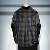 Voguable New Men Clothing Spring Vintage Classic Plaid Print All Match Shirt Casual Lapel Long Sleeve Loose Pocket Tops Camisas De Hombre voguable