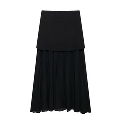 Autumn New Women's Clothing Style Slimming Asymmetric Design Knitted Coat Small Folded Splicing Skirt Set Pbong