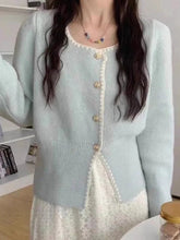 Sweet Chic Soft Cardigan Women Long Sleeve Fashion O Neck Knitted Jacket Fall Korean Casual Female Elegant Buttons Tops Cute New voguable