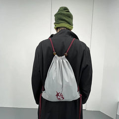 Patchwork Drawstring Vintage Plaid Backpack Y2k Aesthetic Women Grunge Schoolbags Streetwear Y2k Aesthetic Backpacks for Women voguable