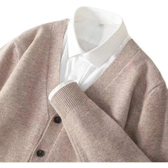 Autumn/Winter New Men's Business and Leisure V-neck Thin Knitted Cardigan Sweater Warm and Fashionable High Quality Knitted voguable