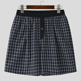 Men Shorts Plaid Oversize Summer 2025 Vintage Casual Men Bottoms Elastic Waist Vacation Male Shorts S-5XL Streetwear voguable