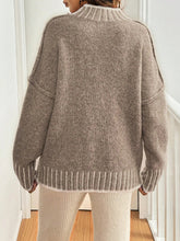 Women's High Neck Pullover Knitted Sweater Autumn Winter Simple Style Warm Cozy Top for Ladies voguable