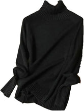 Women Turtleneck Knitted Sweaters Long Sleeve Roll-neck Pullover Plain Jumper Ladies Autumn Winter Layered Basic Outfit voguable