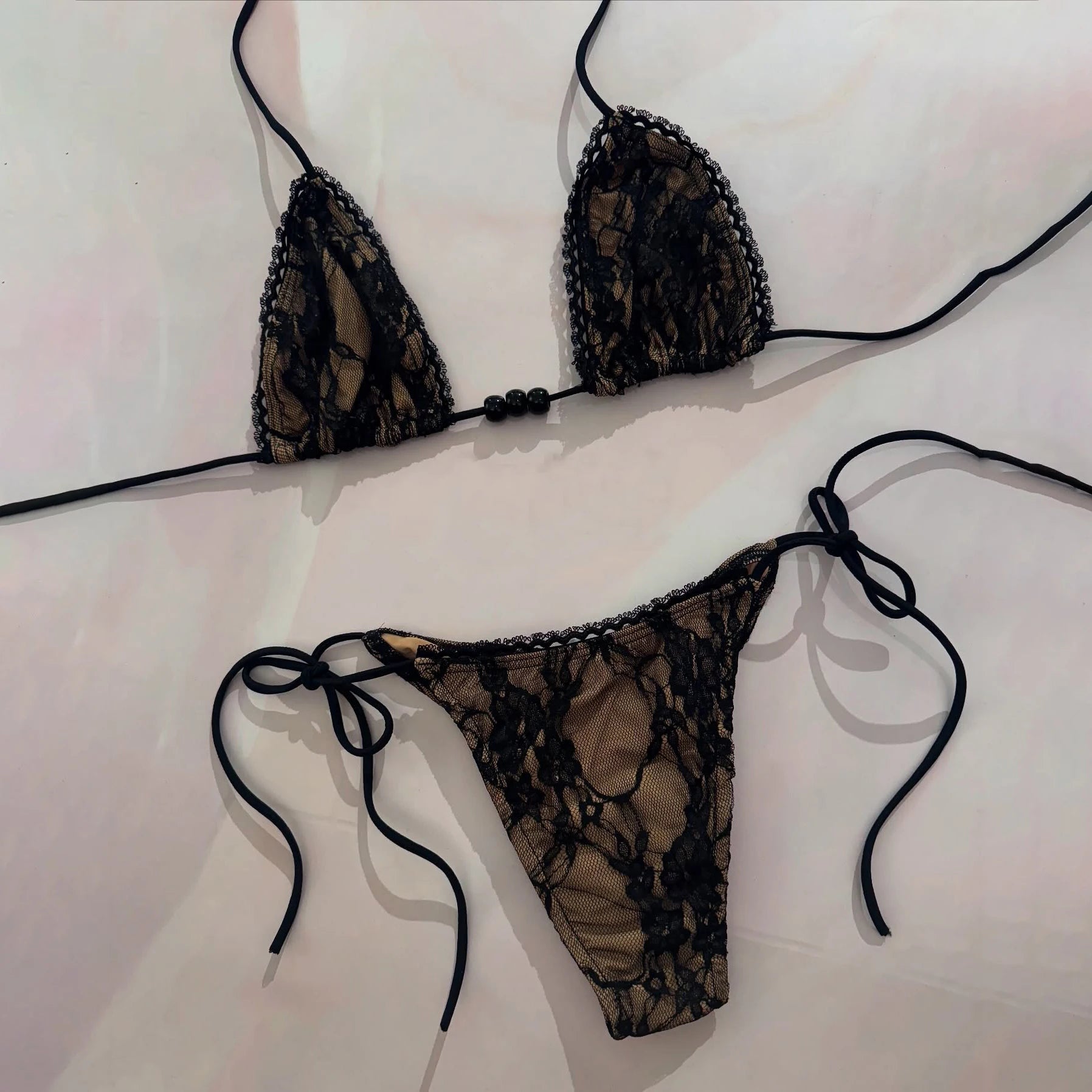 Black Lace Bikinis Sexy Women Swimsuit Female Swimwear Micro Bikini Set Bandeau Swimming Suit Beachwear Brazilian Biquini voguable