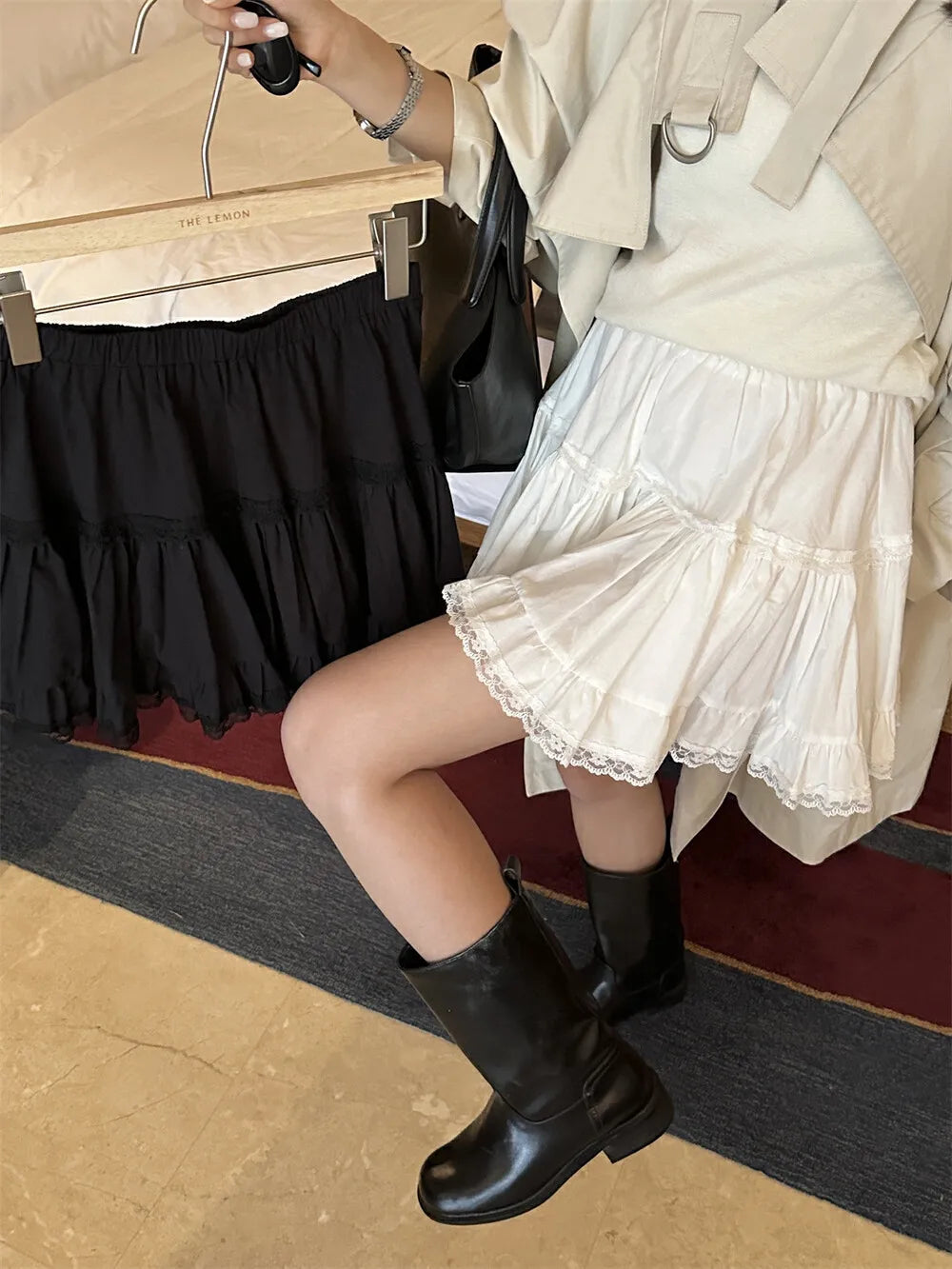 Lace Ruffle Tutu Skirt Short Skirt 2025 New Elastic Waist Fashion Women Skirt A-line Sweet Chic Summer Skirt Female Clothing voguable