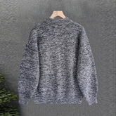 New Japanese Retro Men Sweater Light Luxury Knitted O Neck Grey Long Sleeve Pullover Casual Loose Premium Thickened Knitwear voguable