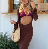 Voguable Summer New Women's Fashionable, Sexy, Elegant, Spicy Girl Style Long Sleeve Wrapped Hip Dress Women's Wear voguable