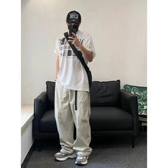 American Retro Mountain Outdoor Quick-drying Pants Men's Function Thin Cool Solid Color Cityboy Loose Casual Trousers Aesthetic voguable