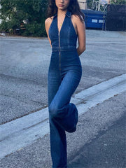 Y2k Denim Jumpsuit Women New V-Neck Sleeveless Slim Bodycon Jumpsuits Overalls Streetwear One Piece Outfits Jeans voguable