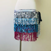 Sexy Sequins Tassel Dancewear Mini Skirt Women Clothes Jupe Femme Belly Dance Skirts Ladies Faldas Performance Stage Bottom Saia voguable