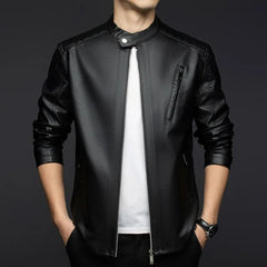 Simple Personality Male PU Leather Jackets Winter Slim Windbreaker Mens White Leather Jackets Men's Autumn Spring Fashion Trend voguable