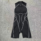 Voguable Yoga Jumpsuit Summer Short Sleeveless Sports Wear Gym Fitness Sports Bodysuit Women Dance Running Workout Clothes Yoga Jumpsuit voguable