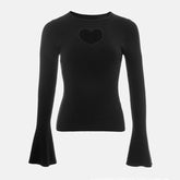 Ribbed Knitted Sweaters For Women Cut Out Long Sleeve Top Autumn Winter Jumper Fashion Pullover Christmas Sweater Knitwears voguable