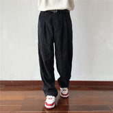 Autumn Corduroy Pants Men Fashion Retro Black Casual Pants Men Streetwear Korean Loose Straight Pants Mens Vintage Trousers voguable