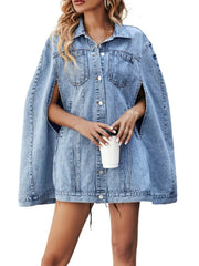 Women's Denim Coat Sleeveless Hollow Out Single Breasted Patchwork Solid Color Jackets Autumn New Fashion voguable
