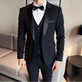 Voguable 3 Piece Suit Jacket Vest Trousers/Fashion Men's Casual High Quality Business Slim Groom Wedding Formal Suit Jacket Trousers voguable