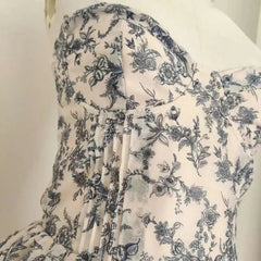 French Style Colory Print Mesh Strapless Women Dress Splicing Slim Fit A-Line Long Dresses 2025 Spring Summer New voguable