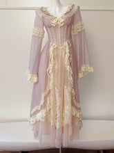 New Peter Pan Collar Women Butterfly Sleeve Dresses 2025 Spring Fashion Lace Patchwork Bow Embroidery Dress Female voguable