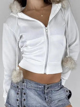 Voguable Autumn/Winter New Women's Fashion Casual Zipper Hairy Collar Hoodie Sexy Hot Girl Coat Women's Wear voguable