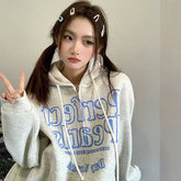 Voguable American Vintage Hip Hop Graphic Simple Gray Hoodies Jackets Autumn Winter Zip Up Sweatshirt Men Women Loose Oversized Harajuku voguable