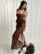 Lace See Through Sexy Maxi Dress Women Elegant Spaghetti Strap Sleeveless Backless Thigh High Split Club Long Dress voguable