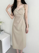 Voguable Elegant Belted Strap Dress Women's New Spring Fashion High-End Feel Waist Cinching Long Skirt French Style round Neck Short lollapalooza outfit spring outfits voguable