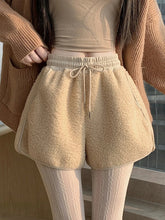 Voguable Lazy Wind Casual Shorts Women Autumn Winter High Waist Warm Wide Leg Shorts New Sweet All Match Vintage Loose Bottoming Shorts voguable