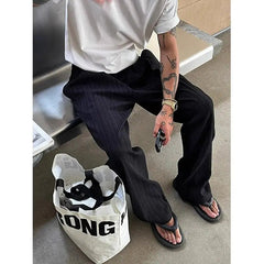 Summer Cityboy Pants Texture Soft Single Pleated Straight Casual Pants Men's Korean Retro High-end Loose Trousers Aesthetic Wear voguable