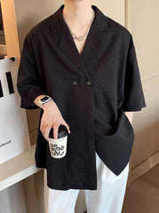 Men Shirts Simple Harajuku Advanced Lapel Japanese Style Daily Versatile Streetwear Temperament Handsome Aesthetic Leisure Chic voguable