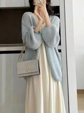 Lazy Wind Retro Cardigan Women Casual Loose Long Sleeve Korean Knitted Sweaters Coats Vintage Fall Winter Simple Solid Tops New voguable