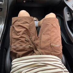 Summer Thin Shorts Men Fashion Retro Pocket Shorts Men Japanese Streetwear Hip-hop Loose Cargo Shorts Mens Beach Shorts M-4XL voguable